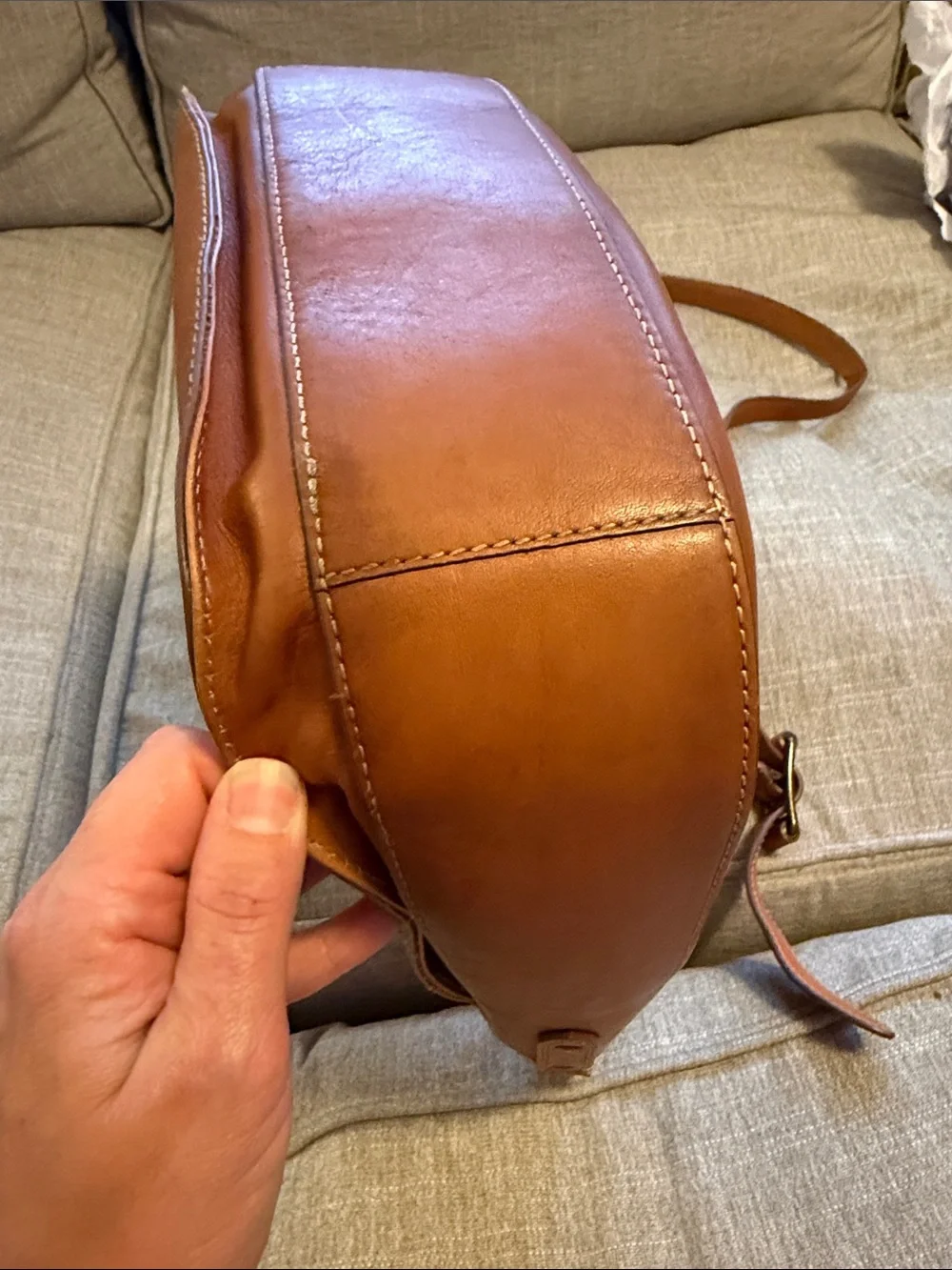 Frye Leather Shoulder Bag in Cognac Brown - Classic Women's Crossbody